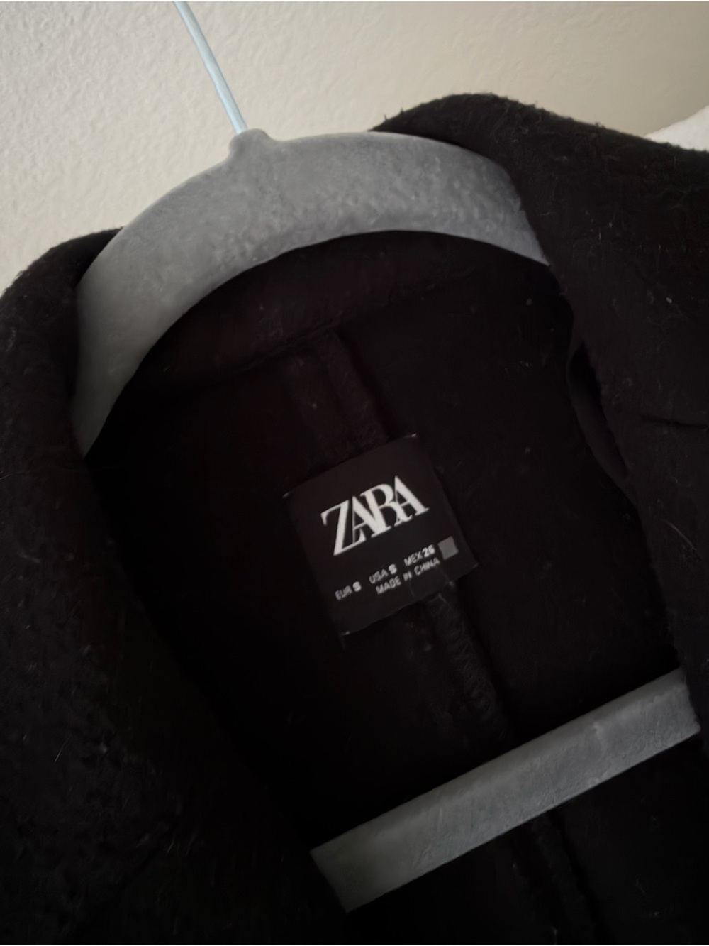 Zara Black Long Wool Blend Trench Coat - Picture 2 of 2